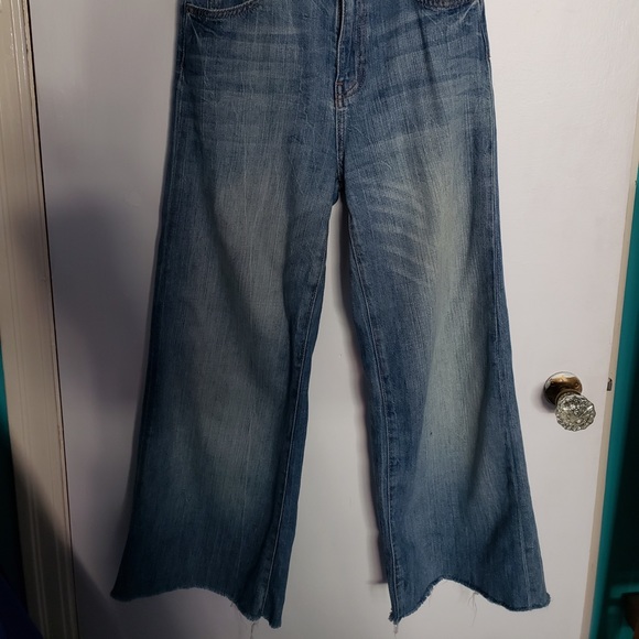 ZARA Wide Leg Light Wash Jeans, 70s Collection - Picture 2 of 3